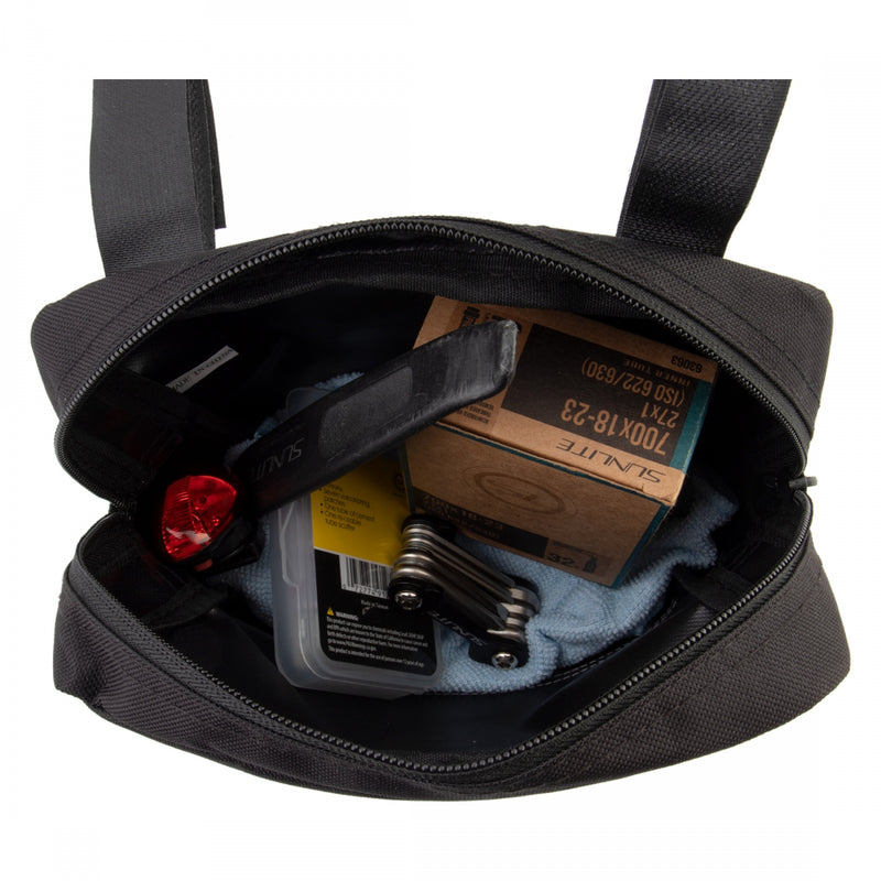 Load image into Gallery viewer, Sunlite Bar Tender II Handlebar Bag Black 8.3x3.1x7.5in Velcro Straps