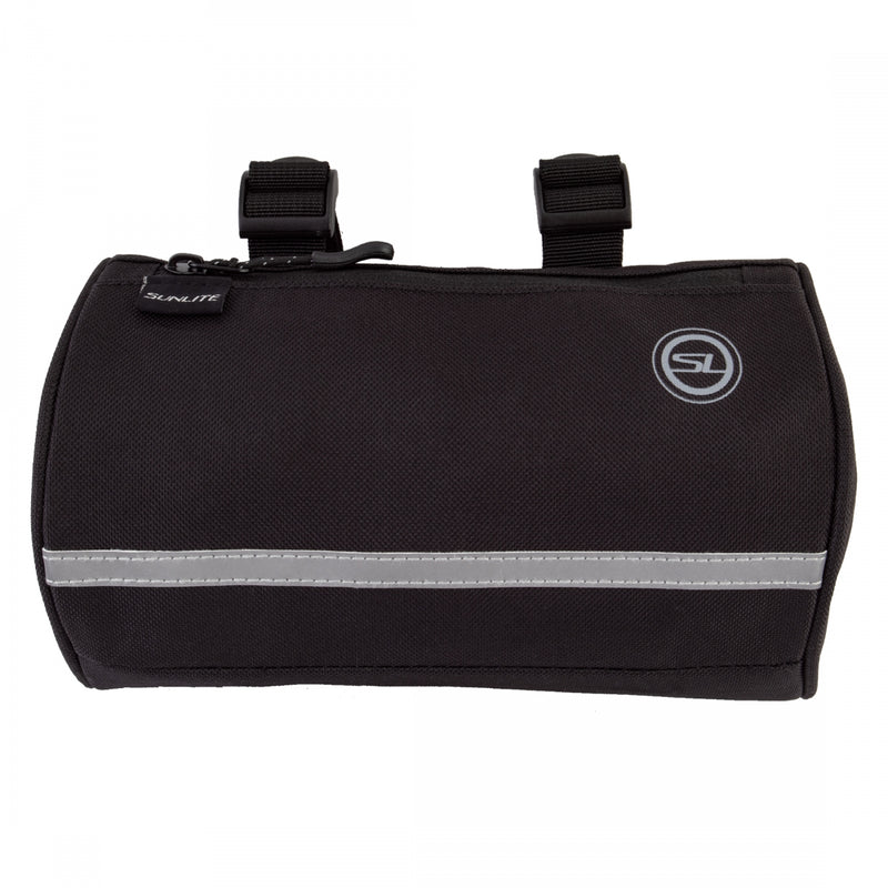 Load image into Gallery viewer, Sunlite Handlebar Roll Bag Black 8.6x4.7x4.7in Velcro Straps