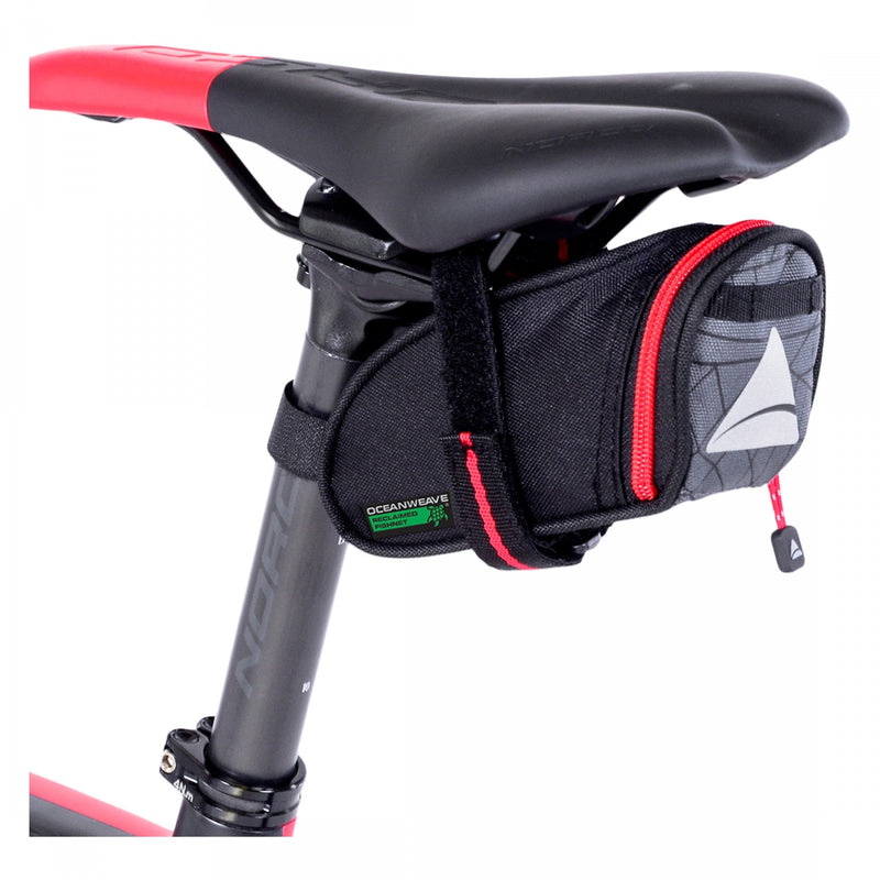 Load image into Gallery viewer, Axiom Seymour Oceanweave Wedge 0.5 Saddle Bag Black Bike Pack Water Resistant