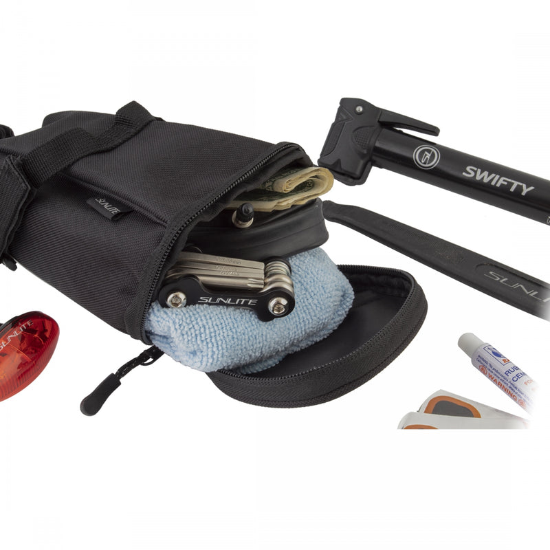 Load image into Gallery viewer, Sunlite Gator Gripper Seat Bag Black LG Velcro Straps