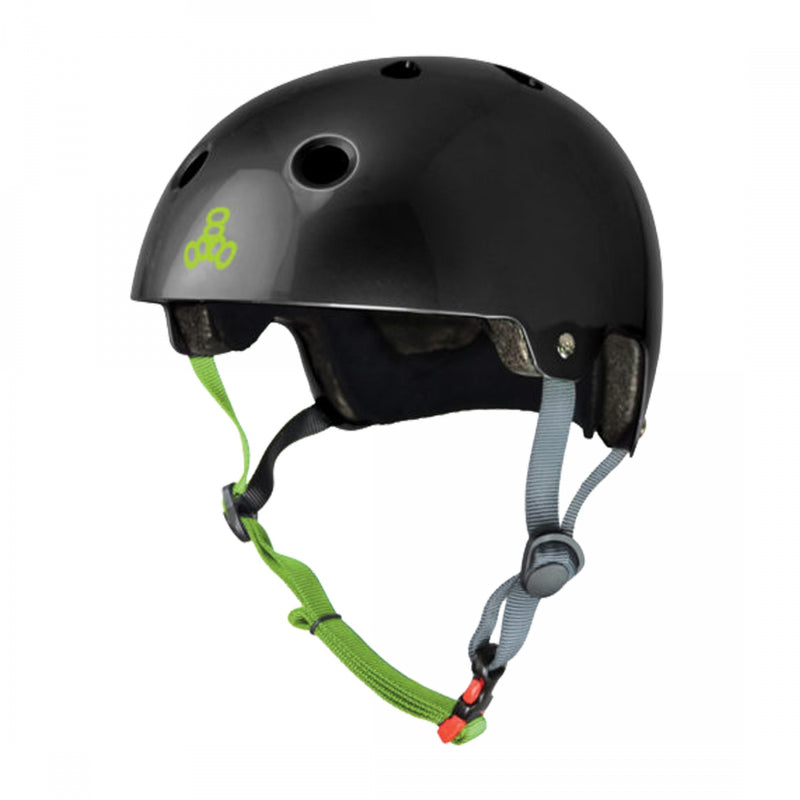 Load image into Gallery viewer, Triple-Eight-Dual-Certified-Large-X-Large-23.2-to-24inch-(59-to-61-cm)-Half-Face-Eps-Liner-Adjustable-Fitting-Black-Zest-Gloss-HLMT2632-Bicycle-Helmets