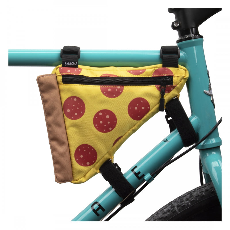 Load image into Gallery viewer, Snack! Pizza Frame Bag Pizza 10.8x1.92x7.48in Velcro Straps