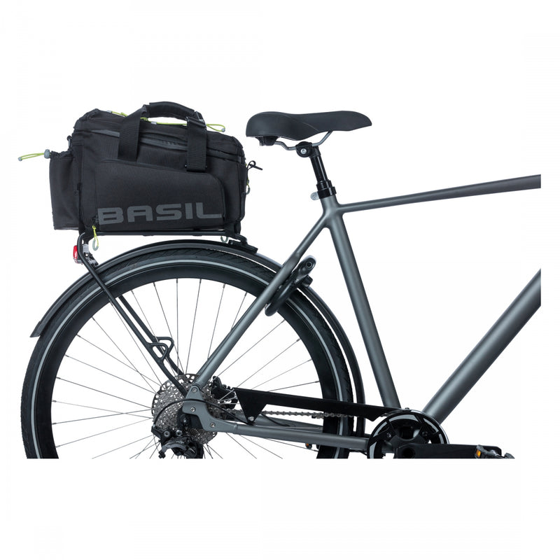 Load image into Gallery viewer, Basil Miles XL Pro Trunk Bag - 9-36L, Strap Mount, Black/Lime