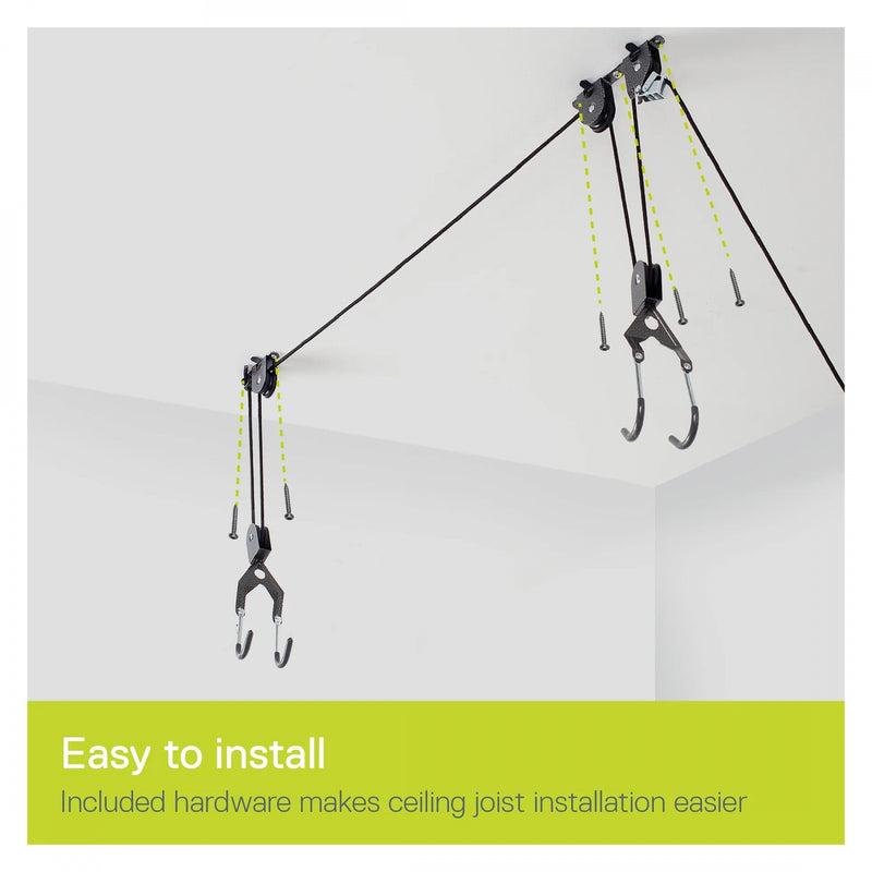 Load image into Gallery viewer, Delta Deluxe Ceiling Hoist Bike Storage Rack - 1-Bike, Utility Straps Included