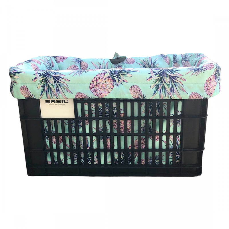 Load image into Gallery viewer, Cruiser Candy Style Up Rear E-Bike Basket Liner Pineapple Medium