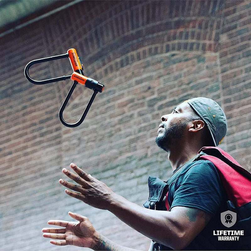 Load image into Gallery viewer, Kryptonite Evolution Series U-Lock 3 x 9.5" Hardened 13mm Steel Shackle | High Security Bike Lock with Flex Frame Bracket, Keyed, Black, Includes LED Lighted Key & Multiple Fitment Options