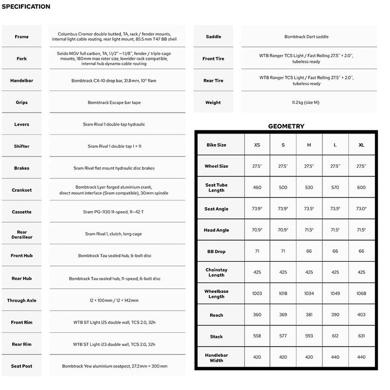 Load image into Gallery viewer, Bombtrack HOOK EXT Road Bicycle, 650B, Matte Black, S