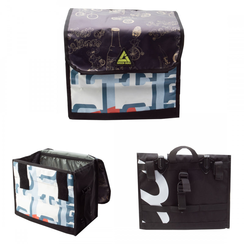 Load image into Gallery viewer, Green Guru Dutchy Pannier Assorted 13x13x8in Hook and Rail