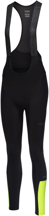 Load image into Gallery viewer, Gorewear Swiftride Thermo Bib Tights + - Black/Neon Yellow, Women's, Small