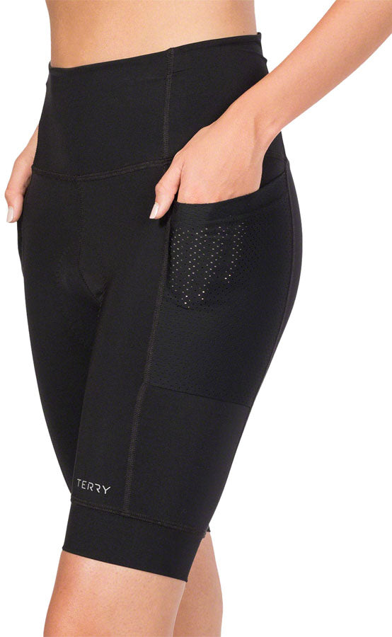 Load image into Gallery viewer, Terry Holster Hi Rise Shorts - Black, Large