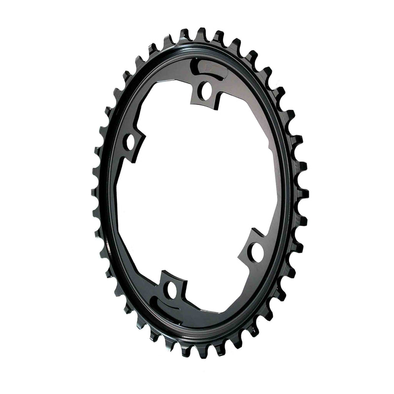 Load image into Gallery viewer, absoluteBLACK Oval Traction Chainring, 4x110mm Apex1 42T, Black