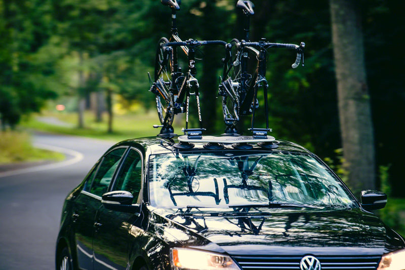 Load image into Gallery viewer, SeaSucker Mini Bomber 2-Bike Roof Rack - HUSKE QR Fork Mounts and Rear Wheel Holders, Black