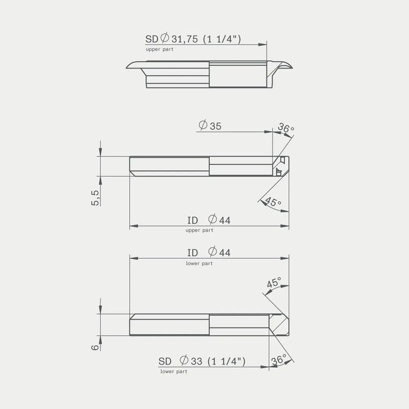 Load image into Gallery viewer, Acros Headset Bearing Set, IS44 1-1/4", 36/45 Deg