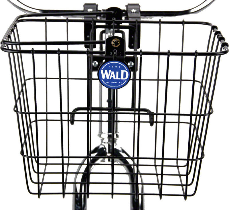 Load image into Gallery viewer, Wald-Quick-Release-Front-Mount-Basket-Black-Steel-BG0024-Bicycle-Baskets