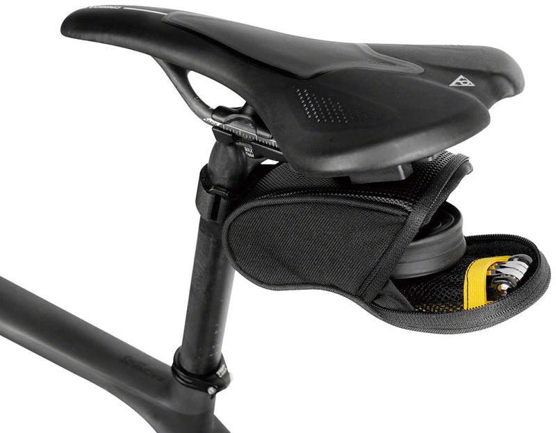 Load image into Gallery viewer, Topeak Micro Aero Wedge Black 6.3x3.1x2.9in (XS) QuickClick