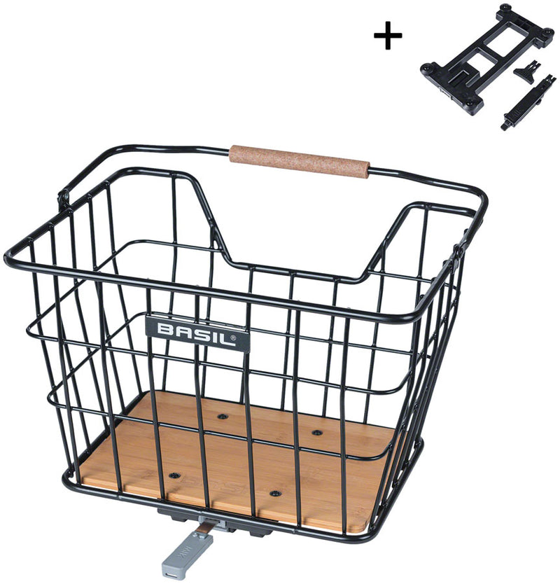Load image into Gallery viewer, Basil Norland Bike Basket MIK - 23L, Black/Brown