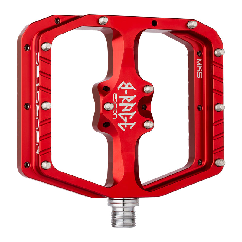 Load image into Gallery viewer, Burgtec Penthouse Flat MK5 B-Rage Edition Pedals, Race Red