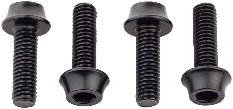 Load image into Gallery viewer, Pack of 2 Wolf Tooth Water Bottle Cage Bolts, M5x15mm, 4 Piece, Aluminum, Black