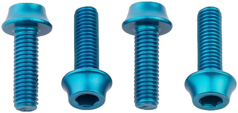 Load image into Gallery viewer, Pack of 2 Wolf Tooth Water Bottle Cage Bolts, M5x15mm, 4 Piece, Aluminum, Teal