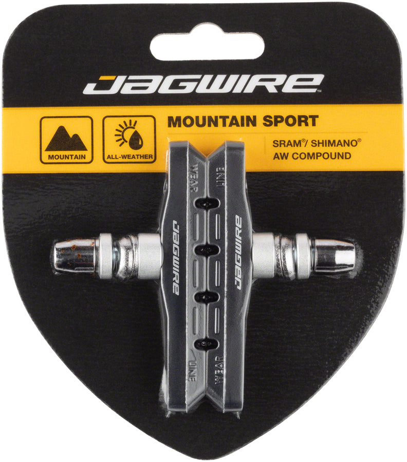 Load image into Gallery viewer, Pack of 2 Pairs Jagwire Mountain Sport V-Brake Pads Threaded Post Black