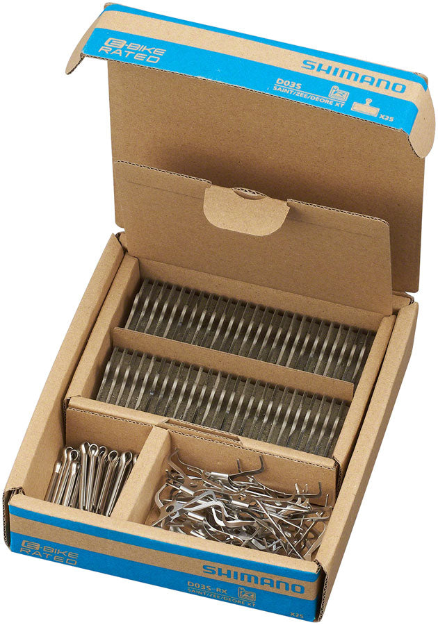 Load image into Gallery viewer, Shimano D03S-RX Resin Disc Brake Pads with Springs - High-Performance, Wear-Resistant, Stainless Steel Backplate Bundle