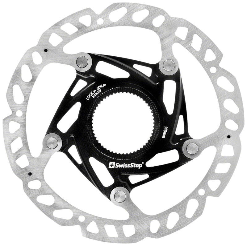 Load image into Gallery viewer, Pack of 2 SwissStop Catalyst Race Disc Rotor - 140mm, CenterLock, Silver/Black