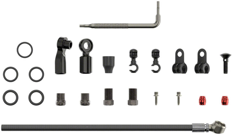 Load image into Gallery viewer, SRAM Disc Brake Hose Kit - Flat Mount Beveled Banjo Hydraulic Brake Replacement, 2000mm Black