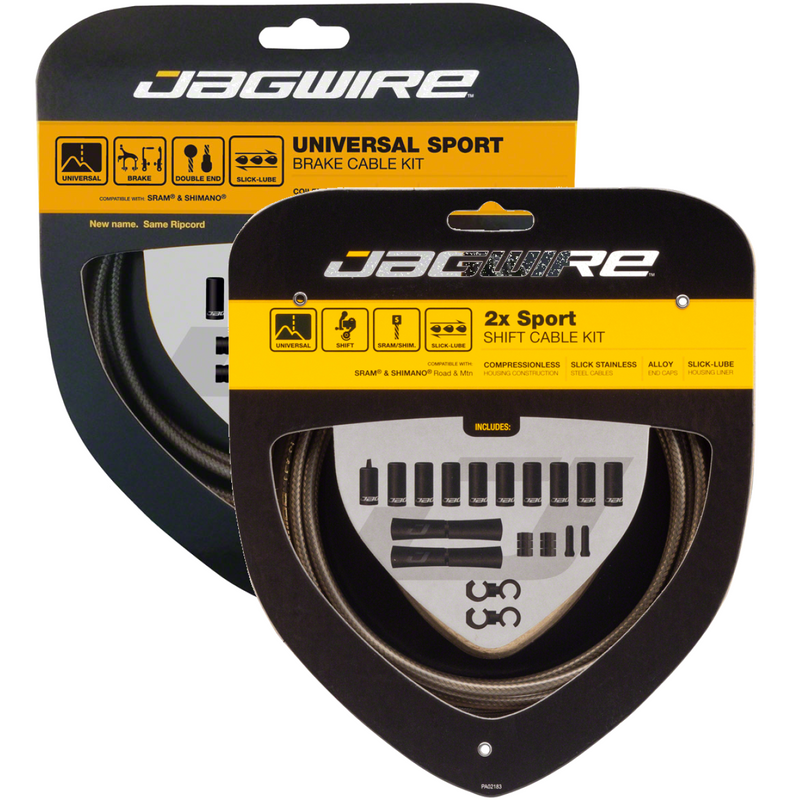 Load image into Gallery viewer, Jagwire Carbon Silver Bike Cable & Brake Shift Kit - Universal Sport & SRAM/Shimano Compatibility