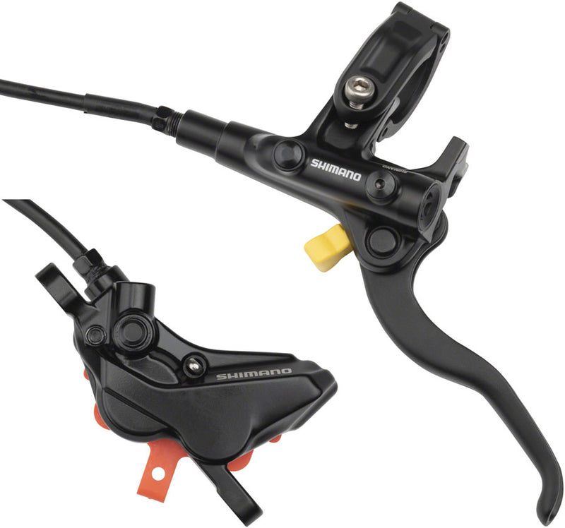 Load image into Gallery viewer, Shimano Deore Hydraulic Disc Brake Bundle 4-Piston Front & Rear Levers, Post Mount, Mineral Oil, Black