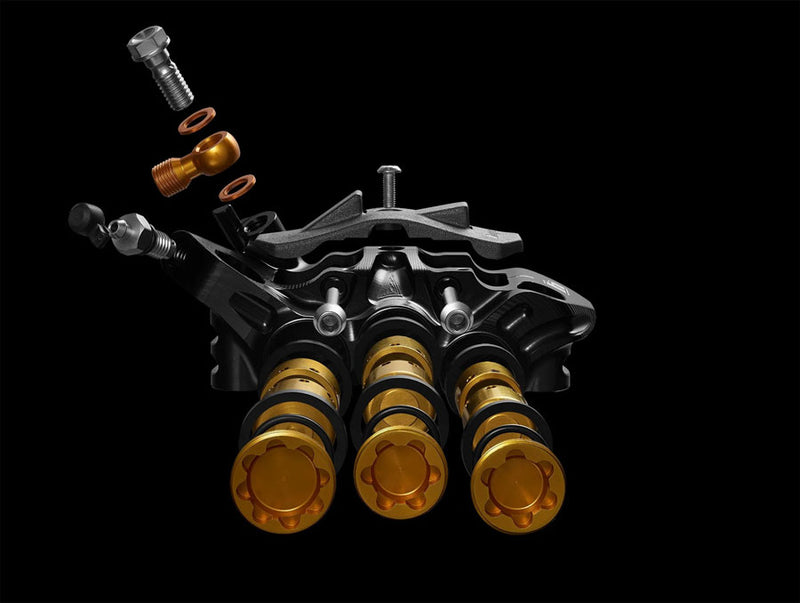 Load image into Gallery viewer, Hope EVO V6Ti Ltd Mono Edition Complete Disc Brake Boxset - Levers, 6-Piston Calipers, Vented Rotors, Hoses, Pads,