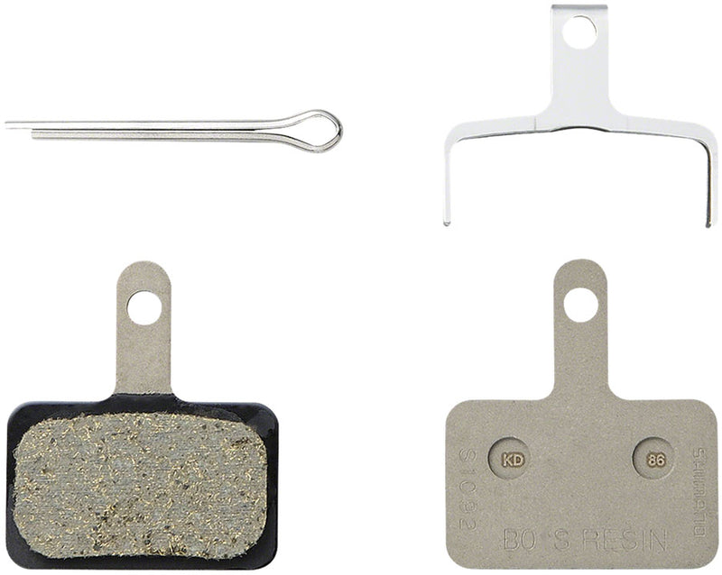 Load image into Gallery viewer, Shimano B05S-RX Disc Brake Pad and Spring - Resin Compound, Stainless Steel Back Plate, Box/25 pair