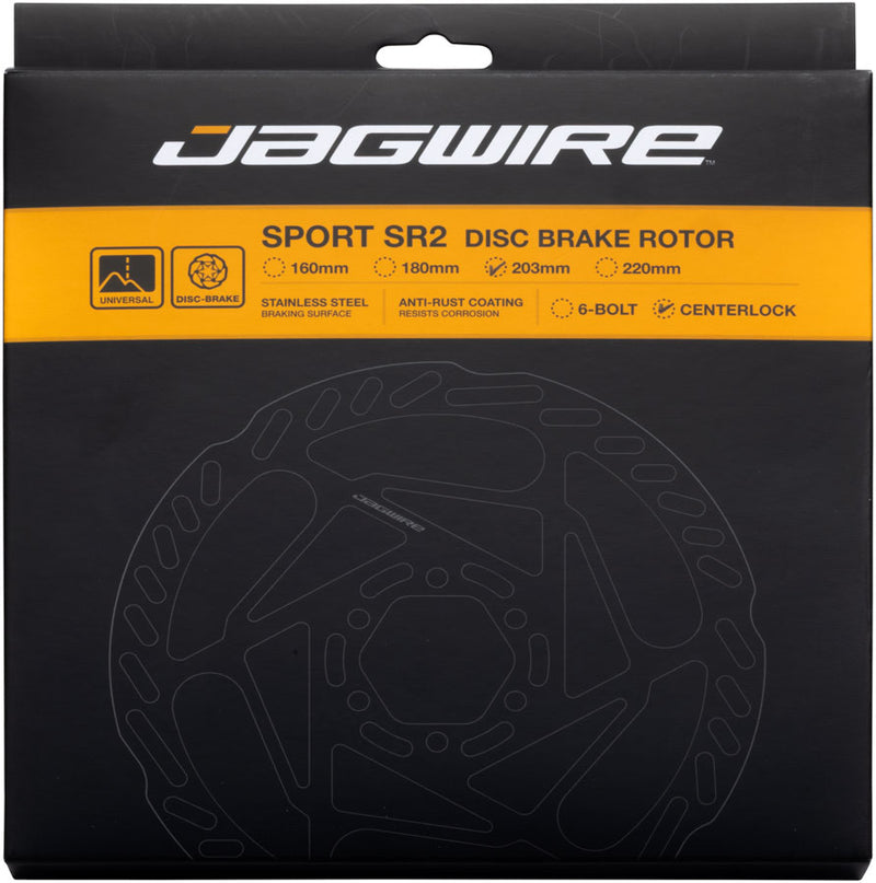 Load image into Gallery viewer, Jagwire Sport SR2 Disc Brake Rotor - 203mm, Center Lock, Includes Lockring, 1.8mm Thickness