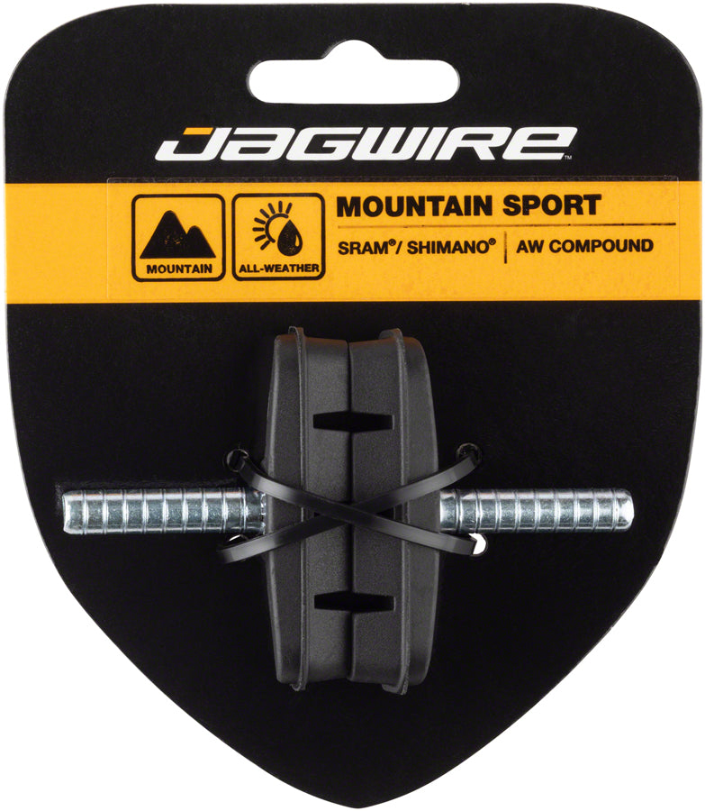 Load image into Gallery viewer, 2 Pack Jagwire Mountain Sport Cantilever Brake Pads Smooth Post 53mm AW Compound