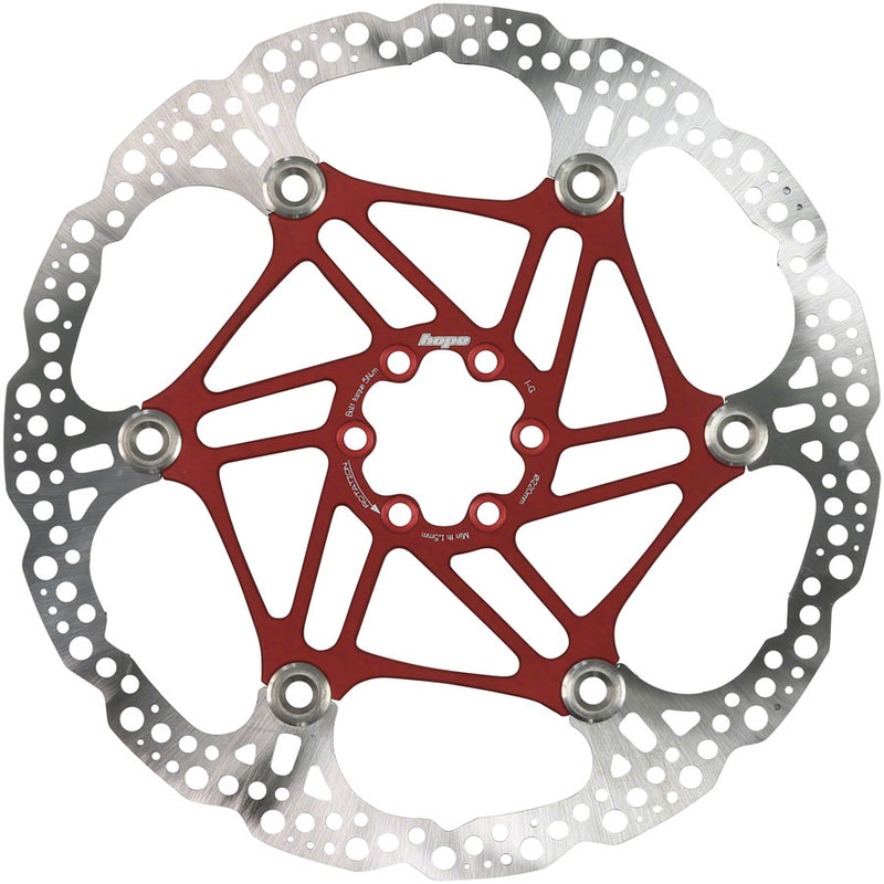 Load image into Gallery viewer, Pack of 2 Hope Floating Disc Brake Rotors, 220mm, 6-Bolt, Red