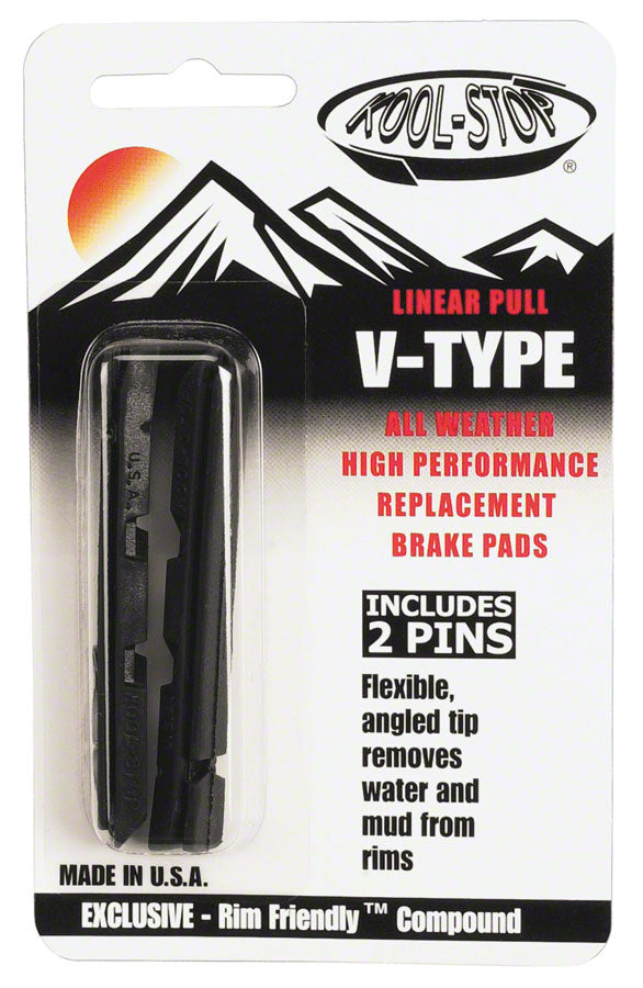 Load image into Gallery viewer, Kool-Stop Linear Pull Replacement Insert V-Type Brake Pads Black