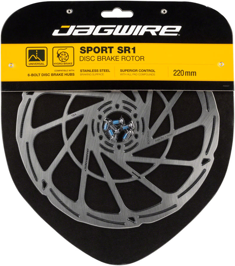 Load image into Gallery viewer, Jagwire Sport SR1 Disc Brake Rotor - 220mm, 6-Bolt, Silver