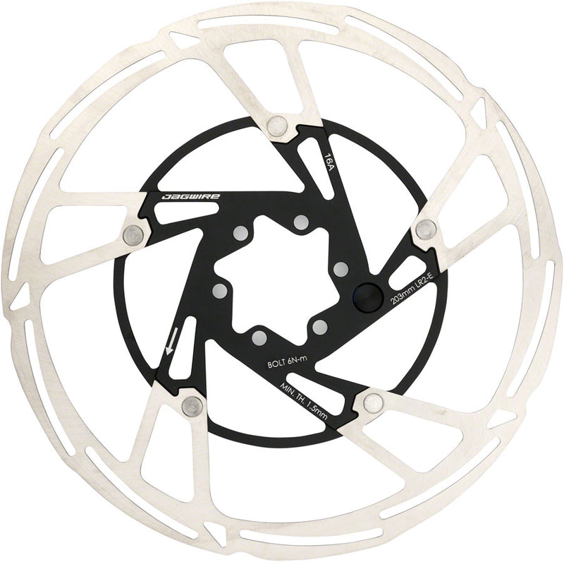 Load image into Gallery viewer, Jagwire Pro LR2-E Ebike Disc Brake Rotor with Magnet - 203mm 6-Bolt Silver/Black