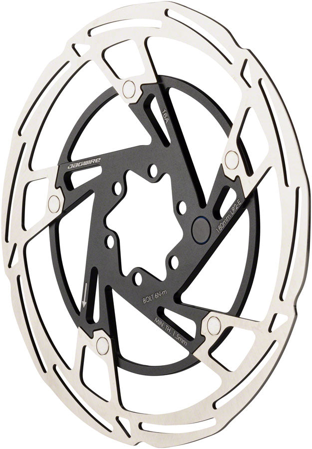 Load image into Gallery viewer, Jagwire Pro LR2-E Ebike Disc Brake Rotor w/ Magnet - 180mm, 6-Bolt, Silver/Black