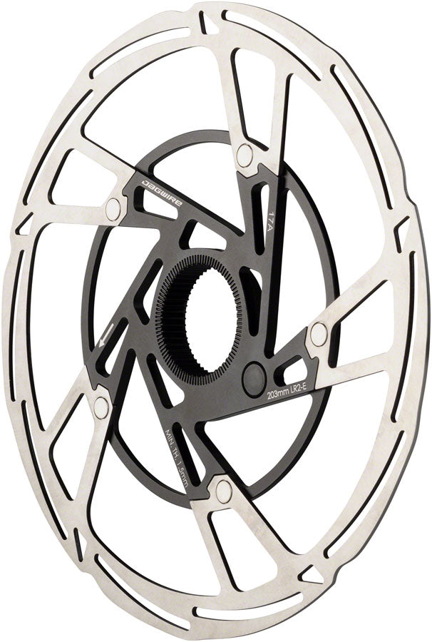 Load image into Gallery viewer, Jagwire Pro LR2-E Ebike Disc Brake Rotor w/ Magnet 203mm, Ctr.Lock, Silver/Black