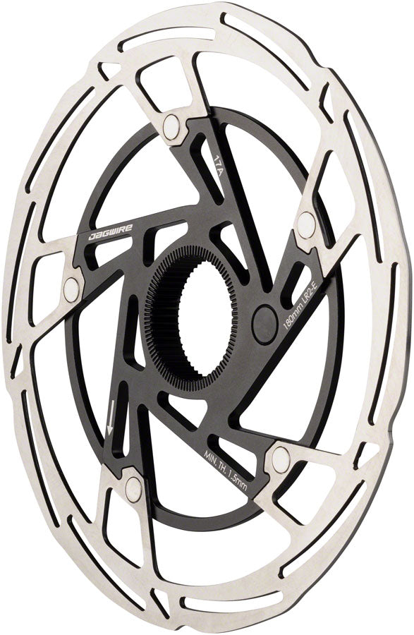 Load image into Gallery viewer, Jagwire Pro LR2-E Ebike Disc Brake Rotor w/ Magnet 180mm Center Lock Silver/Blk
