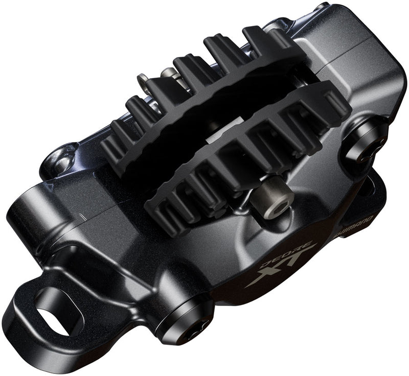 Load image into Gallery viewer, Shimano Deore XT BR-M8200 XC Disc Brake Caliper - Front or Rear, Post Mount, 2-Piston, Includes J04C-MF Finned Metal