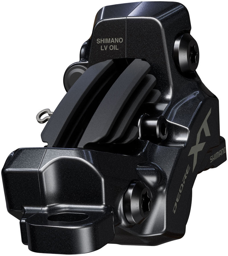 Load image into Gallery viewer, Shimano Deore XT BR-M8220 Disc Brake and BL-M8200 Lever - Right/Rear, Post Mount, 4-Piston Caliper, SM-BH90-SBM Hose,