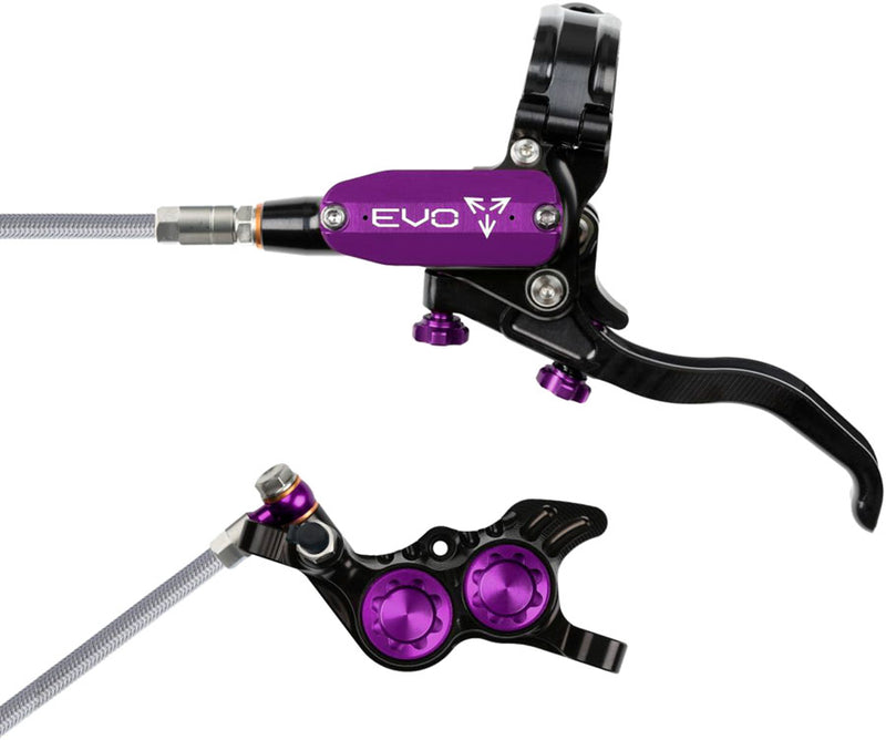 Load image into Gallery viewer, Hope EVO GR4 4-Piston Hydraulic Disc Brake Set - Left & Right Post Mount, Brake Levers, Organic Pads