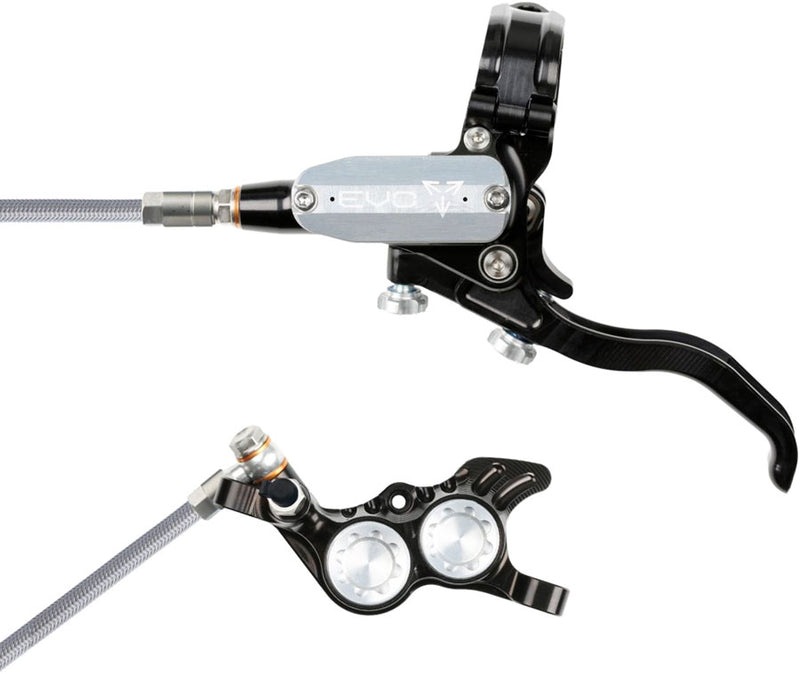 Load image into Gallery viewer, Hope EVO GR4 4-Piston Hydraulic Disc Brake Set - Right & Left Post Mount, Heavy-Duty Performance, Black/Silver