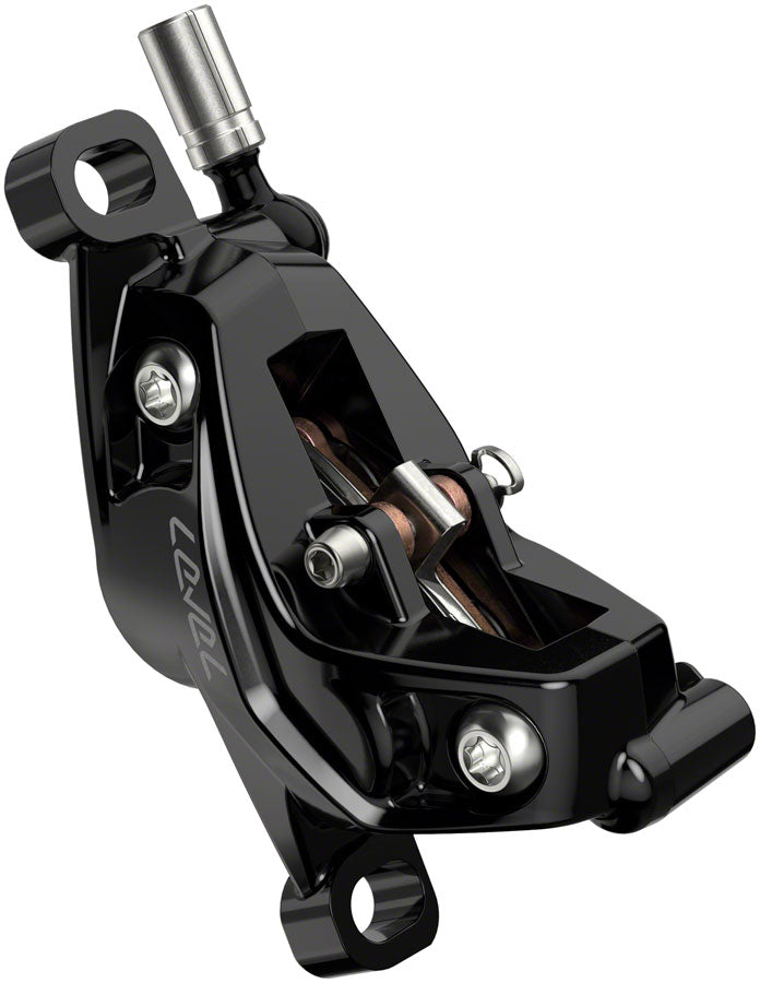 Load image into Gallery viewer, SRAM Level Silver Stealth Disc Brake and Lever - Front, Post Mount, 4-Piston, Aluminum Lever, SS Hardware, Black, C1