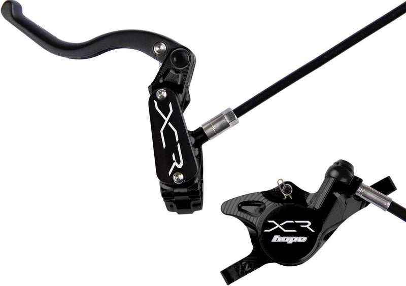 Load image into Gallery viewer, Hope XCR Pro X2 Hydraulic Disc Brake Set Front & Rear, Lightweight Carbon & Titanium, Post Mount, Black
