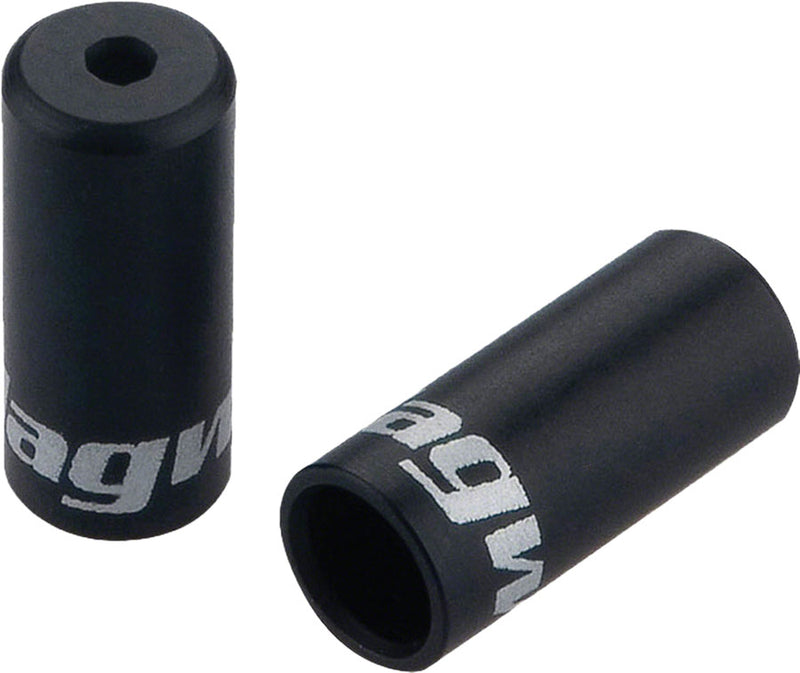 Load image into Gallery viewer, Jagwire 5mm Open Alloy End Caps No O-Ring Nor Nylon Ring Bottle of 50 Black
