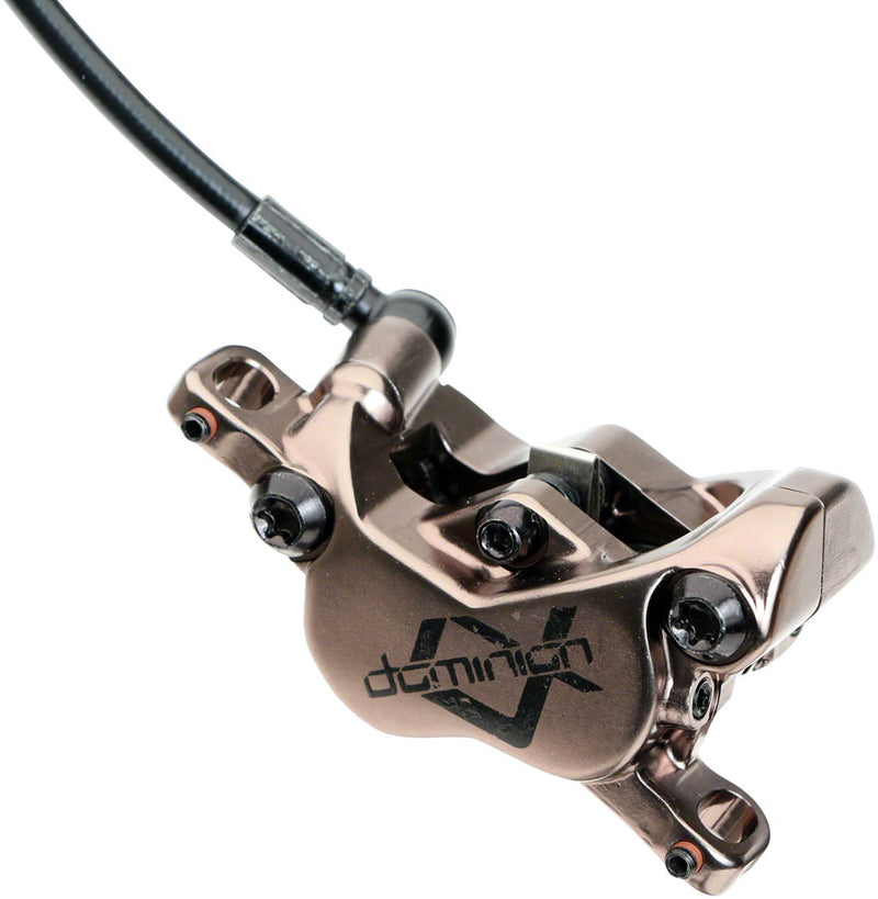 Load image into Gallery viewer, Hayes Dominion A4 Disc Brake and Lever - Front or Rear, Hydraulic, Post Mount, 1800mm Hose, Black/Bronze