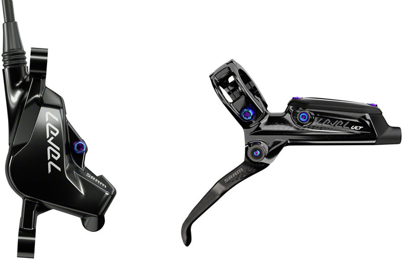 Load image into Gallery viewer, SRAM Level Ultimate Hydraulic Disc Brake Front & Rear Post Mount - Lightweight, Cross-Country, Carbon-Fiber Lever, Organic Pads