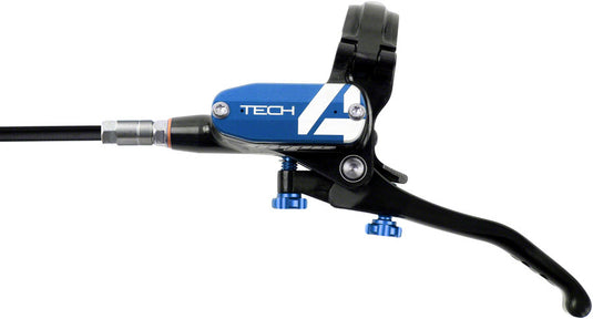 Hope Tech 4 E4 Disc Brake and Lever Set - Rear, Hydraulic, Post Mount, Blue